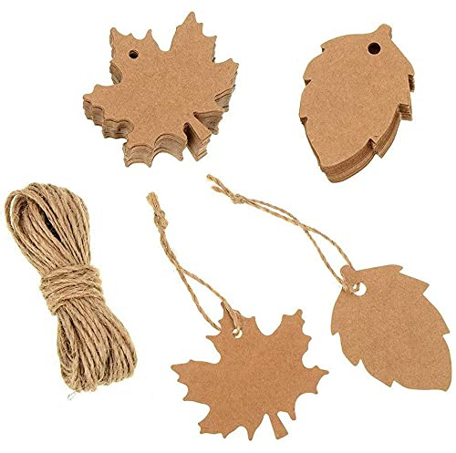 100 Stück Geschenkanhänger, Geschenkanhänger aus Papier, Blanko Papier Tags, Karton Hochzeit Etiketten, Preis Anhängeetiketten, für Hochzeit Weihnachten Geschenke zum Basteln