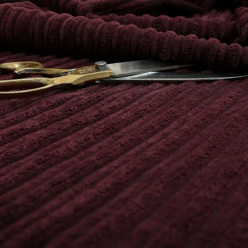 Soft Jumbo Corduroy Textile Home Upholstery Fabric, Aubergine | By The Metre, Corduroy