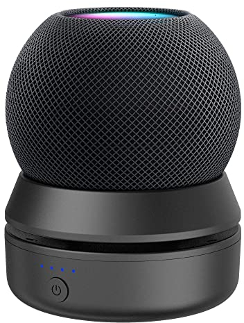 PlusAcc Akku Kompatibel mit HomePod Mini - Tragbare Ladestation Batterie Ständer Home Pod Mini Zubehör Akkustation mit integriertem Kabelmanagement Ohne Geräte(Schwarz)