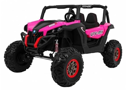 FINOOS Voiture électrique Enfant UTV-MX Buggy 24V, 2 Places, avec télécommande 2.4Ghz, 4 x Moteur 12V 45W, Batterie: 2x12V, 2-7 Ans (Rose)