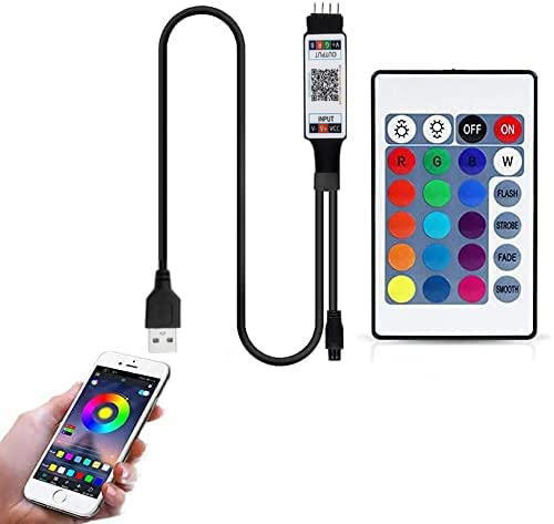 5V USB Powered Bluetooth controller 4 pin RGB LED Controller Mit 24-taste IR fernbedienung Für 2835 5050 RGB LED streifen licht