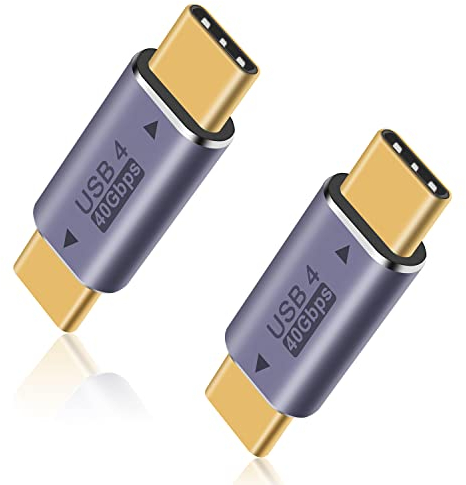 Duttek Adattatore USB C maschio a maschio 40 Gpbs, adattatore USB tipo C supporta 8k a 60 Hz e ricarica rapida da 100 W, adattatore da tipo C a tipo C maschio compatibile con Thunderbolt 3/4,