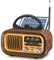 PRUNUS J-150 Portable Radio Retro, AM/FM/SW Small Radio Bluetooth, Battery Radio Powered by 1200mAh Rechargeable or D-Cell Batteries, with Solar Panel, Solar radio Supports USB/TF Card Function