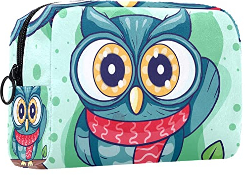 Kosmetiktaschen Make-up-Taschen für Frauen, kleine Make-up-Taschen ReisetaschenCartoon Eulen Tier