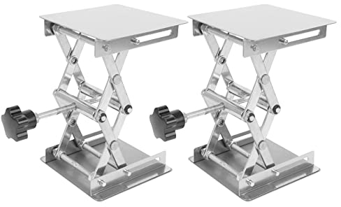 SameeHome 2 x wissenschaftliches Labor, 100 x 100 mm, Regal für Labor, Edelstahl, Scherenlift für Experimente