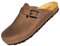 GONKOS®, Lederclogs mit Kork-Einlegesohle, echtes Leder, Naturkork, verstellbare Schnalle am Fuß, Herren-/Damensandalen, Qualitätssandalen, Made in Spain, Farbe Braun, Größe 40