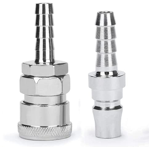 2 Pack 8mm Gas Hose Copper Nozzle Quick Release Connector Zinc Alloy Copper Nozzle Coupling Connector for Motorhomes and Caravans BBQ/Patio Heater Hose Assemblies (SH+PH)