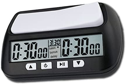 Schachuhr Digitaler Schachtimer mit Akustischer Alarmfunktion YS 902 Schwarz Englische Version Digitaler Schachtimer Professionell für Brettspiele mit Alarm
