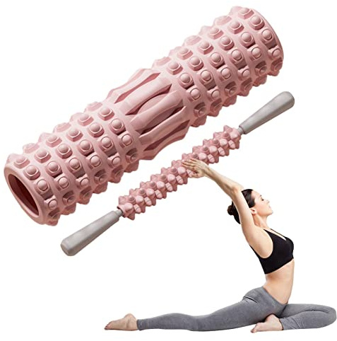 Foam Back Roller, Medium Density Calf Massage Roller Bar - Yoga Muscle | Foam Roller Stick for Arms Hip Legs, Home Pilates Training Roller Stick for Body