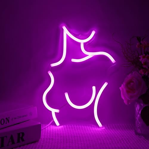 Anywin Lady Back LED Neon Lights, Sexy Lady Wall Night Lights Dimmable USB Powered Pink Neon Signs, Decor for Bedroom Bar Cafe Man Cave Christmas Birthday Day Party Gift for Friends Adults