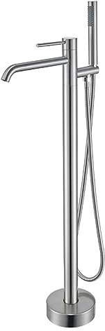 Miscelatore Vasca Freestanding, Maniglia Singola A Terra Rubinetto per Vasca Freestanding Ruotabile Di 360°,cromo