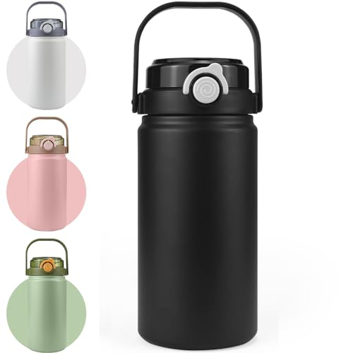 Disoza 1.2L Gobelet Isotherme Tasse Isotherme Gourde Avec Paille Adulte Safe Cup Gobelet Paille Gobelet Isotherme Avec Paille Mug Isotherme Avec Paille Gourde Avec Paille TumblerMug Isotherme