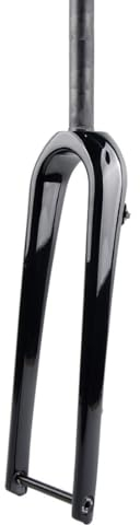 HIMALO 700C Carbon Starre Gabel Gravel Rennrad-Gabel Scheibenbremse 12 * 100mm Steckachse Vorderradgabel 1-1/8 Gerade/konisch (Color : Glossy Black, Size : Straight)