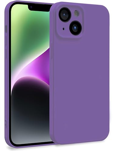 MyGadget Coque pour iPhone 14 - Case Silicone Souple & Soft Doublure Microfibre - Cover TPU Protection Extra Fine & Légère Violet