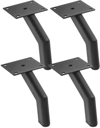 Gedotec Stomp Lot de 4 pieds de meubles en métal | Pieds d'armoire noir mat | Pieds pour meubles 120 mm | Pieds de meubles anti-rayures | Pieds de commode | Pieds d'armoire | Pieds de meubles pour
