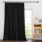 PONY DANCE Schlafzimmer Gardinen für Große Fenster Lichtundurchlässige Vorhänge mit Kräuselband 1er Set H 220 x B 300 cm Thermovorhang Hitzeschutz Schienensystem Gardinen Schwarz