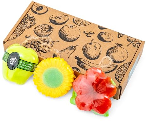 Fun Soaps Orchard Bloom Box: Vegan Hand & Body Wash Set with Apple, Sunflower & Hibiscus - Natural Ingredients, Kid-Friendly, Long-Lasting Foam & Subtle Fragrance