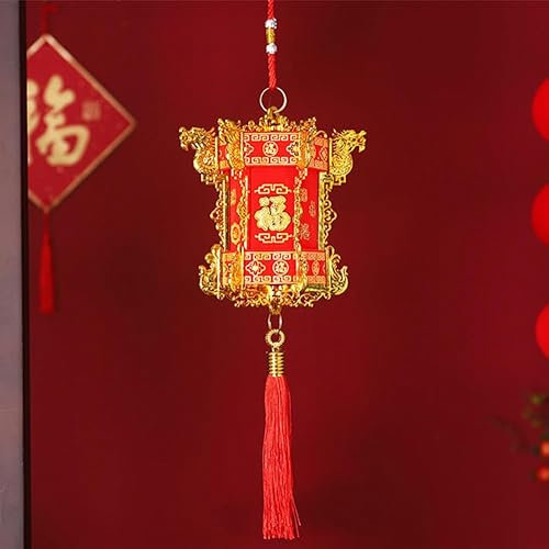 Rote chinesische Laternen dekorative glückliche hängende Laternen Dekoration Neujahr Hochzeit Party Hängen Laterne Heimdekoration für chinesisches Frühlingsfest (klein)