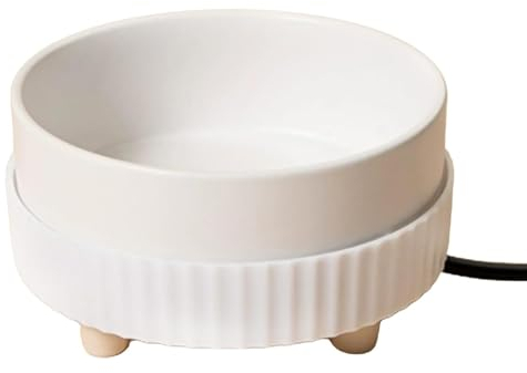 Beheizter Hundenapf 350 ml - Wasser- und Futternapf für Hunde, Katzen, Kaninchen, Eichhörnchen - Thermonapf für Trinkwasser im Winter - Weißer Boden