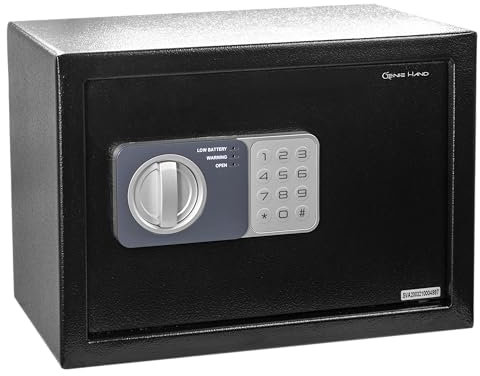 Genie Hand | Coffre-Fort Électronique avec Code et Clè pour la Maison, B-Class Serrure et Anti-Bounce System