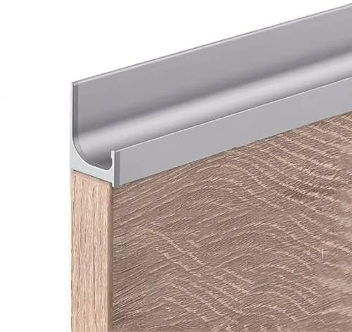 SANJIAOJIA Tiradores de Cajones Manijas Ocultas,Manijas de Armario de Cocina de Aluminio Gris Forma L,Tiradores de Muebles Ocultos para Gabinetes Puerta,Personalizada,1 Pieza (Length:800mm)