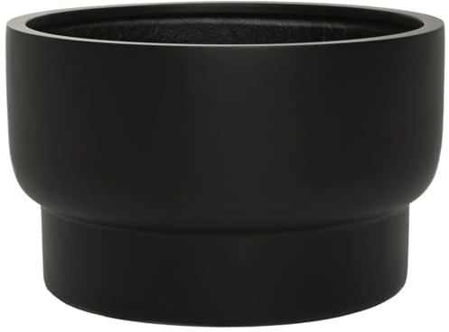 VIVANNO Bac à Plantes Pot en Fibre de Verre LIVELLI 33x54 cm Noir Mat