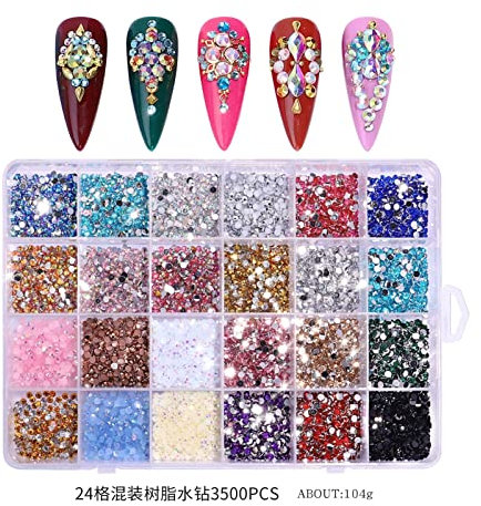 Aqxyedc Rhinestones de resina al por mayor for zapatos de tela Decoraciones de uñas móviles Jelly Abundante CRISTAL GEMS ACCESORIOS DE RIBE DE RIBE wanglan(Color:Design 2)