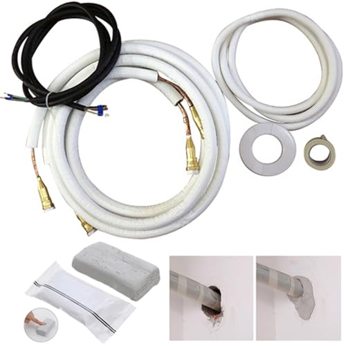 2x 5m QuickConnect Kupferleitung Kältemittelleitung Kupferrohr für Split Klima 9000BTU und 12000BTU Quick Klimaanlage Klimagerät reines Kupfer (1x 1/4 Zoll + 1x 3/8 Zoll)