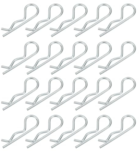 QUARKZMAN 20Stk Federsplint 3x66mm Splinte Federschnellverschluss Silber | Anhängersplinte Sicherungsstift R Clip Haarnadel Kohlenstoffstahl
