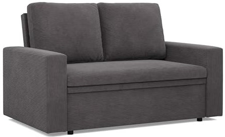 Mebligo - NEO Kollektion Sofa 2 Sitzer Mit Schlaffunktion 148 x 90 x 87 cm, Schlafsofa Mit Bettkasten, Kleines Wohnzimmersofa Dunkelgrau