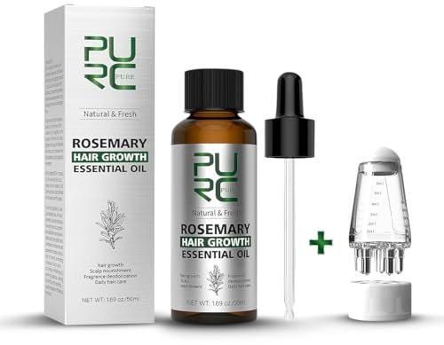 PURC Rosmarinöl für Haare zur Beschleunigung des Haarwachstums - inklusive Haaröl Applikator - unterstützend bei Haarausfall - Tonikum & Serum für Männer & Frauen - Rosmarinwasser