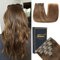 HotLulana Clip in Extensions Echthaar 7pcs 60cm 120g Invisible Remy Haarverlängerung 24 Zoll Natürliche Eechthaar Extensions 2/2/6#