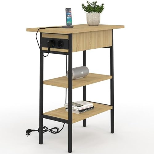 IDMarket - Table d'appoint - Chevet avec multiprise Detroit Design Industriel