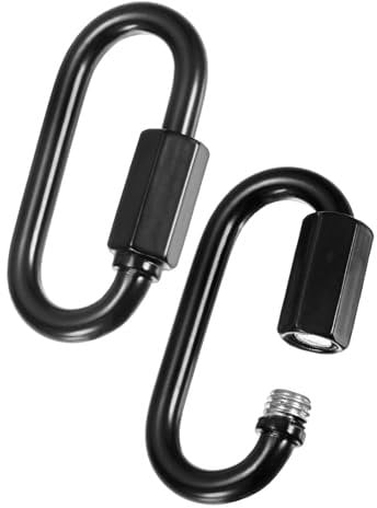 M METERXITY 2-Pack Chain Quick Links, M5 Electroplated Iron 1.92 Inch Heavy Chain Connector Link for Traveling Equipment/Hiking/Hammock Hanging, 33Lbs Weight Capacity Screw Locking Clips