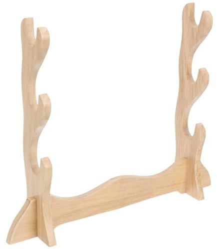 BESTYASH Stöckiger Holzschwertständer Desktop Dekorativer Schwertständer Aus Feinem Holz Für Samurai Schwerter Und Japanische Klingen Robustes Design Glatte Oberfläche Für Sammler Und Ausst
