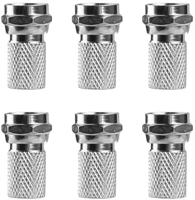 Bojueshaw 5pcs F Male Plug Connectors,Waterproof Screw On RG6 Coaxial Cable Connectors for Satellite TV, Digital Antennas,Cable Modems