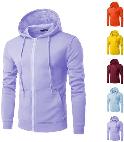 Sweats Homme Couleur Unie Epais Sweat A Capuche Homme Zippé Grande Taille Sweatshirt avec Poche Sweatshirts Cordon De Serrage Sweat-Shirt Décontractés Hoodie Polyvalent Hoodies Sport Capuchesweat
