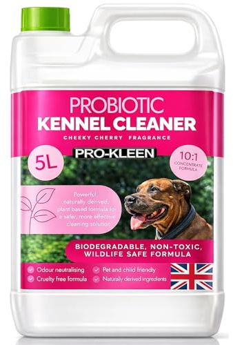 Pro-Kleen ProBiotic Kennel Cleaner 5L - Cleans & Neutralises Odours - Biodegradable, Non-Toxic, Wildlife & Pet Safe - Uses Naturally Derived Ingredients - Cruelty Free & Vegan (Cherry)