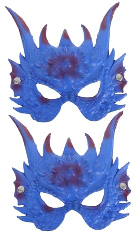 VANZACK 2pièces Masque Dragon Chinois Tête De Dragon Pour Halloween Cosplay Masque Animal Réaliste Pour Fête Masquée Bleu