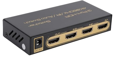 Luocute 3 in 1 Out HD M I Switches, 4K 60Hz HD M I Switcher with IR Remote Control, Video Selector Boxes for TV Fire Stick, Automatic Switches
