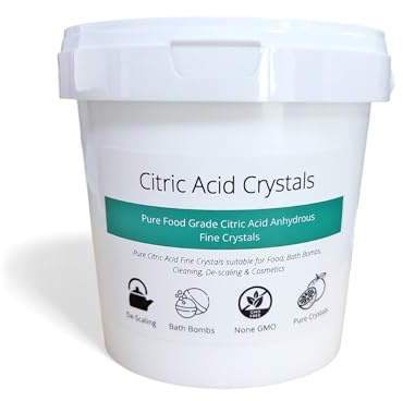 Intralabs Citric Acid 1.1kg 100% Pure Food Grade – 100% Anhydrous Citric Acid Fine Crystals | Natural Sour Powder for Food, Cleaning, Descaling, Preservation & DIY Projects | Handy Re-Sealable Tub