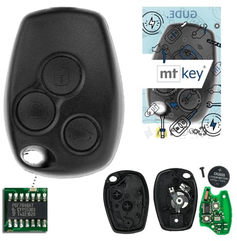 MT-KEY 3 Tasten Fernbedienung Funk Schlüssel 434MHZ kompatibel mit Renault Symbol III Trafic III Dacia Lodgy I Sandero II Logan II Duster I 433,05MHz