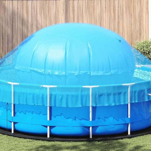 sephironlbb Winter Pool Kissen Blau PVC Ø 310 x 180 cm mit UV-Schutz, frostbeständig bis -20°C, inklusive Nylon-Schnur und Reparaturset, für Aufstellpools, schützt Folien, erleichtert Wartung