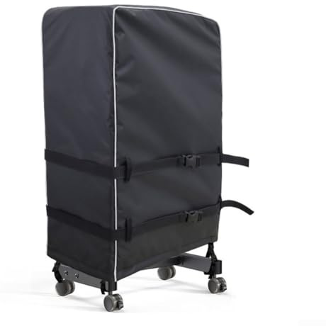 Durashmall Outdoor-TV-Trolleyabdeckung, mobiler TV-Ständer, staubdichte Hülle mit winddichten Riemen für Rollwagen, Wetterschutz, Konferenzraum, Schwarz, L: 152,4 x 38,1 x 144,8 cm