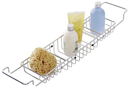 Wenko Puente bañera Acero INOX - Extensible, Acero Inoxidable, 58.5 x 8 x 13 cm, Brillante