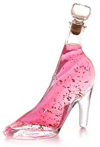 PINK VODKA GIFT 22 CARAT GOLD FLAKES GIFT IN SHOE BOTTLE 350ml