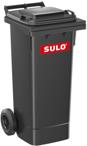 Sulo Mülltonne 80 L, grau, Mülltonne, Recycling Bin, Müll Container mit Deckel, Selective Sortieren (22117)