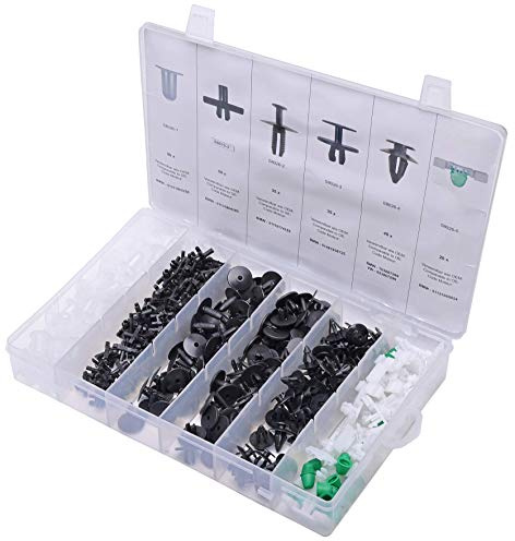 SW-Stahl S8026 Befestigungs Clip Sortiment - 290tlg. Spreiznieten Set | Universal Karosserie Clips Set fuer Stoßstange und Verkleidung, kompatibel mit BMW, VW, Audi, inklusive Spannmuttern