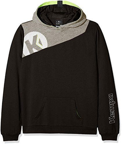 Kempa Kinder Hoodie Core 2.0, schwarz/Dark grau Melange, 116, 200219501