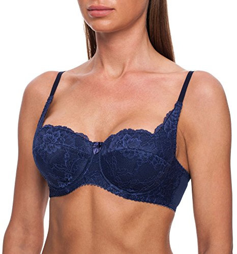 frugue Push Up Balcony Sexy Lace Lift Bra Navy Blue 36 F
